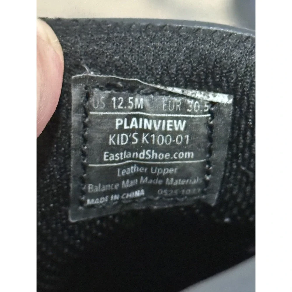 Eastland Plainview Boys Oxford Black Leather Dress Shoes K100-01 Size 12.5M